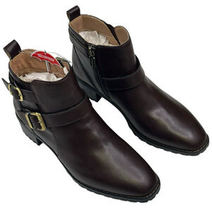 Blondo Shantel Waterproof Brown Leather Ankle Boots Womens Size 8.5M New $150